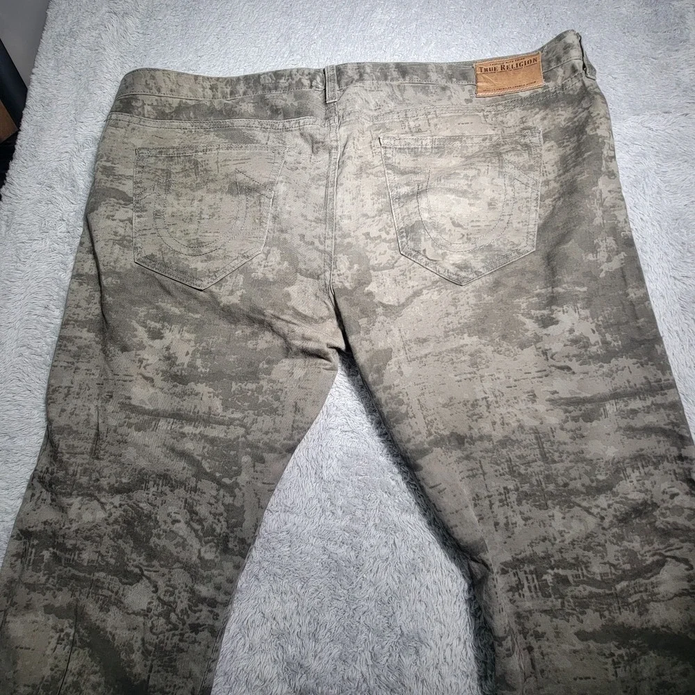 TRUE RELIGION Jeans Men's Size 42 Gray Tye Dye Camo Look Button Fly Lightweight
